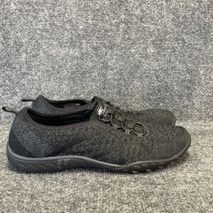 Skechers Shoes Womens Sz 8 Black Breathe Easy Memory Foam Comfort Slip On 23028